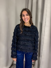 Elegant and cozy dreamy black sweater with soft fabric
